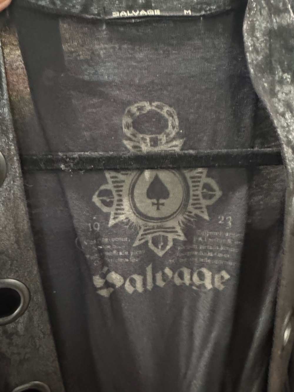 Salvage Black Sleeveless Grommet Front Vest sz M - Picture 4 of 4